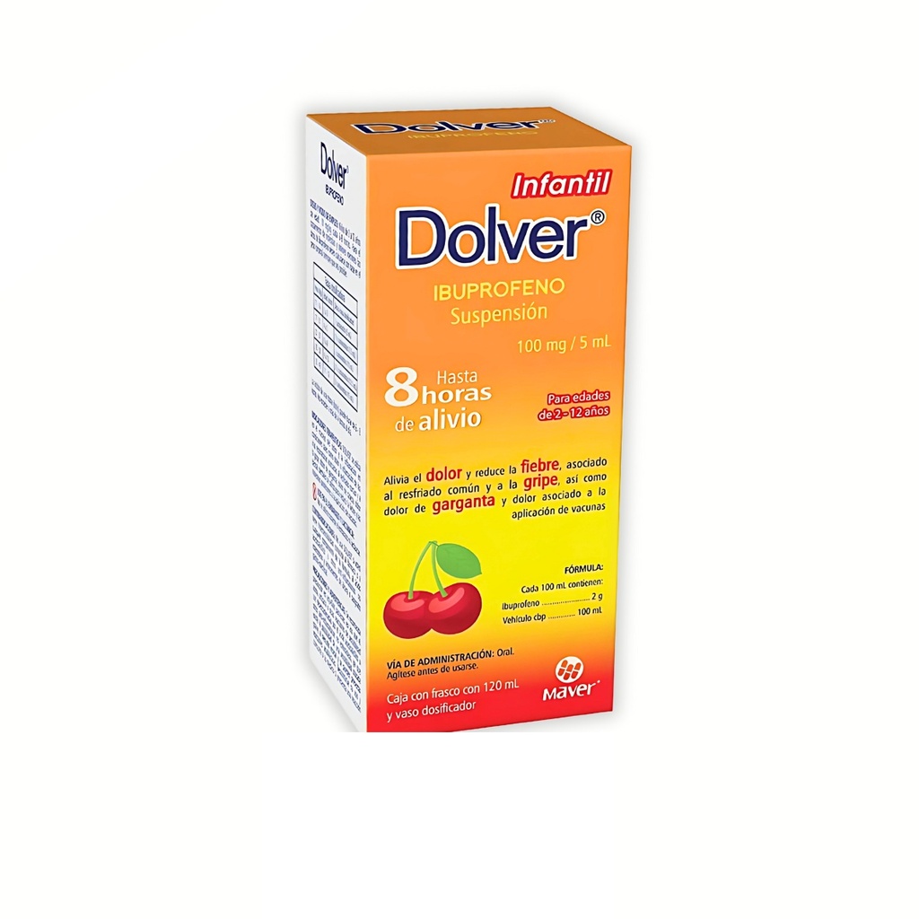 IBUPROFENO SUSPENSION 2 G/100 ML FCO C/120 ML DOLVER INFANTIL LAB MAVER ...